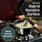 Hybrid Nonstick 6-Piece Pot Set with 2 Silicone Trivets, 2, 3, and 8-Quart Pots with Tempered Glass Lids, Stay-Cool Handles, Dishwasher-Friendly, Induction Ready, Compatible with All Cooktops